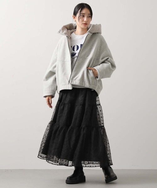 Gready Brilliant(グレディブリリアン)の「フード付ウールショートコート(その他アウター・レディース・トップグレー/チャコールグレー・38)」の19枚目の写真
