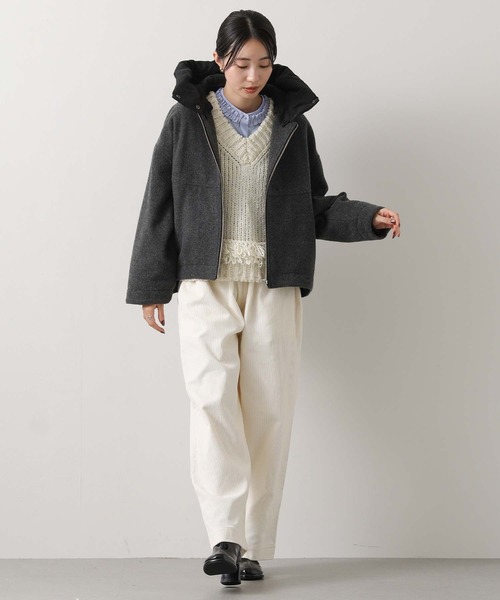 Gready Brilliant(グレディブリリアン)の「フード付ウールショートコート(その他アウター・レディース・トップグレー/チャコールグレー・38)」の6枚目の写真