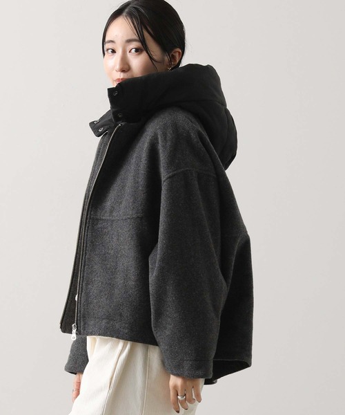 Gready Brilliant(グレディブリリアン)の「フード付ウールショートコート(その他アウター・レディース・トップグレー/チャコールグレー・38)」の8枚目の写真