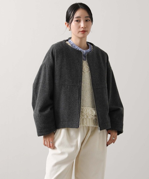 Gready Brilliant(グレディブリリアン)の「フード付ウールショートコート(その他アウター・レディース・トップグレー/チャコールグレー・38)」の11枚目の写真