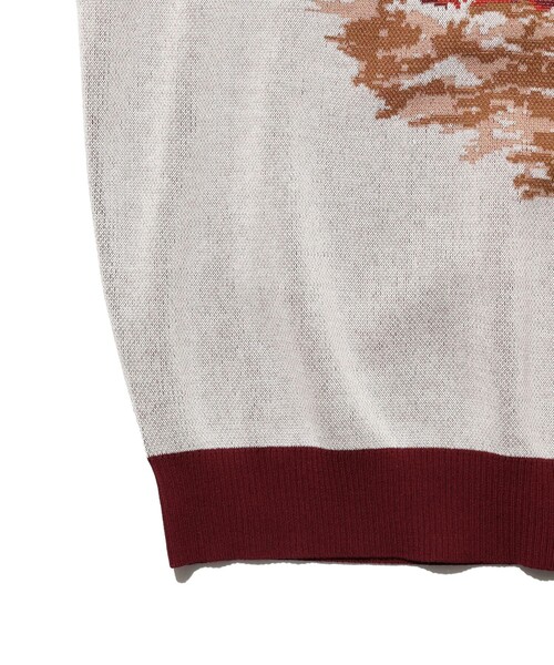 BEAMS PLUS(ビームスプラス)の「Knit Tee Jacquard(Tシャツ/カットソー・メンズ・イエロー/サックスブルー/ワイン・X-LARGE/MEDIUM/SMALL/LARGE)」の8枚目の写真