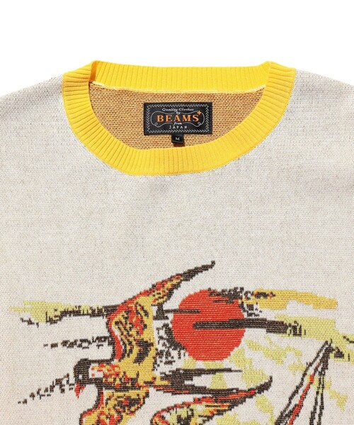 BEAMS PLUS(ビームスプラス)の「Knit Tee Jacquard(Tシャツ/カットソー・メンズ・イエロー/サックスブルー/ワイン・X-LARGE/MEDIUM/SMALL/LARGE)」の13枚目の写真
