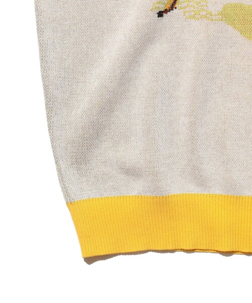 BEAMS PLUS(ビームスプラス)の「Knit Tee Jacquard(Tシャツ/カットソー・メンズ・イエロー/サックスブルー/ワイン・X-LARGE/MEDIUM/SMALL/LARGE)」の15枚目の写真