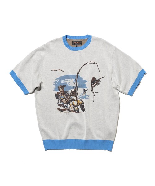 BEAMS PLUS(ビームスプラス)の「Knit Tee Jacquard(Tシャツ/カットソー・メンズ・イエロー/サックスブルー/ワイン・X-LARGE/MEDIUM/SMALL/LARGE)」の19枚目の写真