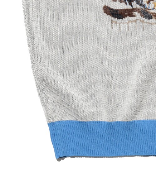 BEAMS PLUS(ビームスプラス)の「Knit Tee Jacquard(Tシャツ/カットソー・メンズ・イエロー/サックスブルー/ワイン・X-LARGE/MEDIUM/SMALL/LARGE)」の22枚目の写真