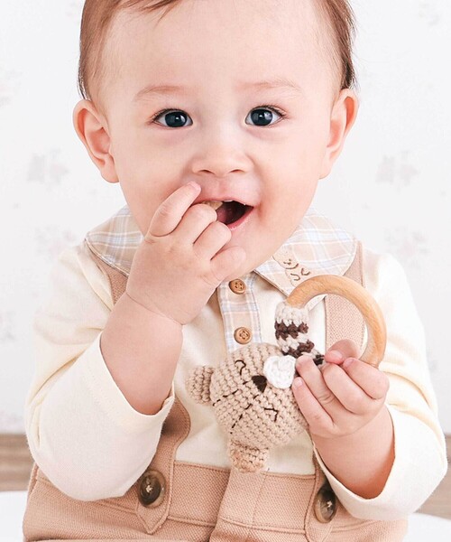 SLAP SLIP BABY（スラップスリップベビー）の「アイスクリームクマウサギアニマル恐竜かぎ編みモチーフ付き歯がためベビー（その他ベビー用品・キッズ・オフホワイト/ベージュ/ピンク/グリーン・FREE）」の22枚目の写真