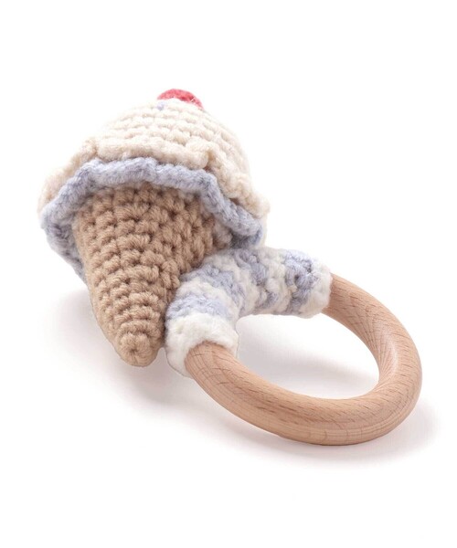 SLAP SLIP BABY（スラップスリップベビー）の「アイスクリームクマウサギアニマル恐竜かぎ編みモチーフ付き歯がためベビー（その他ベビー用品・キッズ・オフホワイト/ベージュ/ピンク/グリーン・FREE）」の18枚目の写真