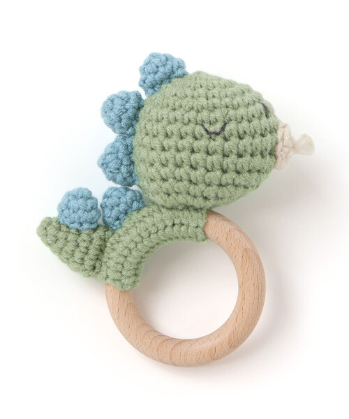 SLAP SLIP BABY（スラップスリップベビー）の「アイスクリームクマウサギアニマル恐竜かぎ編みモチーフ付き歯がためベビー（その他ベビー用品・キッズ・オフホワイト/ベージュ/ピンク/グリーン・FREE）」の9枚目の写真