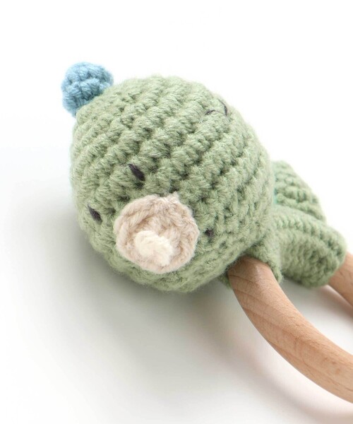 SLAP SLIP BABY（スラップスリップベビー）の「アイスクリームクマウサギアニマル恐竜かぎ編みモチーフ付き歯がためベビー（その他ベビー用品・キッズ・オフホワイト/ベージュ/ピンク/グリーン・FREE）」の8枚目の写真