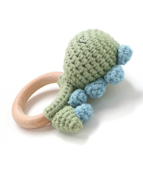 SLAP SLIP BABY（スラップスリップベビー）の「アイスクリームクマウサギアニマル恐竜かぎ編みモチーフ付き歯がためベビー（その他ベビー用品・キッズ・オフホワイト/ベージュ/ピンク/グリーン・FREE）」の7枚目の写真