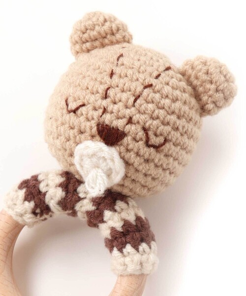 SLAP SLIP BABY（スラップスリップベビー）の「アイスクリームクマウサギアニマル恐竜かぎ編みモチーフ付き歯がためベビー（その他ベビー用品・キッズ・オフホワイト/ベージュ/ピンク/グリーン・FREE）」の12枚目の写真