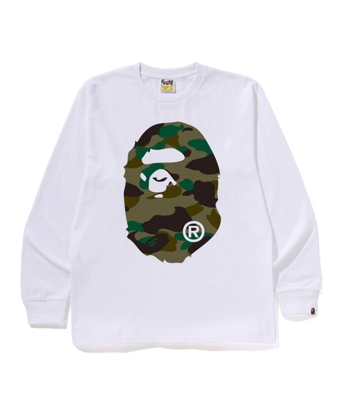 A BATHING APE(アベイシングエイプ)の「1ST CAMO BIG APE HEAD LS TEE(Tシャツ/カットソー・メンズ・ブラック×グリーン/ホワイト×グリーン/ホワイト×イエロー/ブラック×イエロー・MEDIUM/X-LARGE/LARGE/SMALL/XX-LARGE/XXX-LARGE)」の2枚目の写真