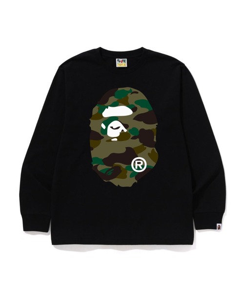 A BATHING APE(アベイシングエイプ)の「1ST CAMO BIG APE HEAD LS TEE(Tシャツ/カットソー・メンズ・ブラック×グリーン/ホワイト×グリーン/ホワイト×イエロー/ブラック×イエロー・MEDIUM/X-LARGE/LARGE/SMALL/XX-LARGE/XXX-LARGE)」の1枚目の写真