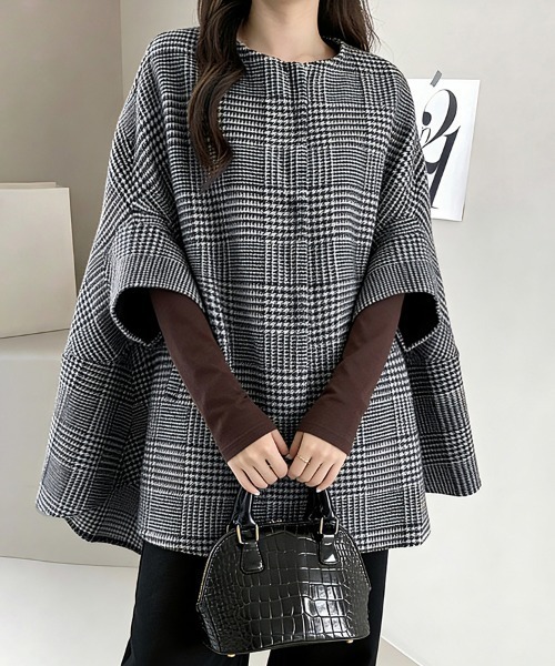 セール】千鳥格子柄ケープコート（その他アウター）｜ONEP STAR