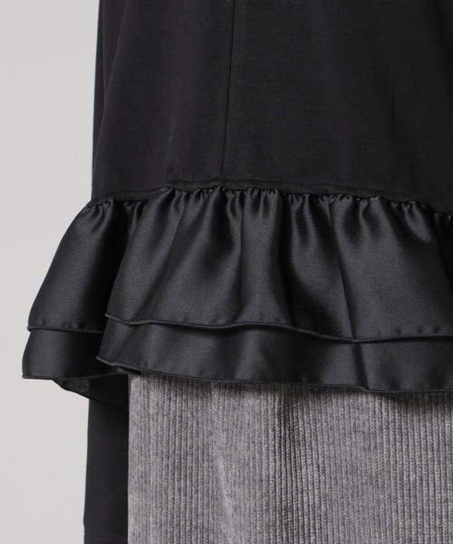 NANO universe（ナノユニバース）の「ダンボールカットサテンペプラムトップス（Tシャツ/カットソー・レディース・ホワイト/ブラック/ブルー・FREE）」の10枚目の写真