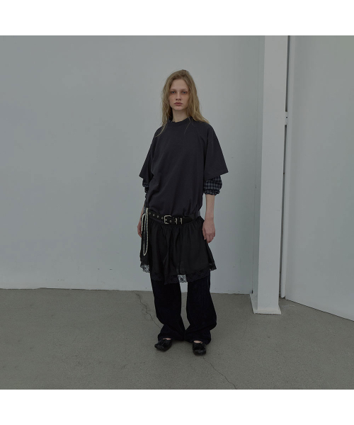 LCDC TM(エルシーディーシーティーエム)の「LACE TRIM JERSEY DRESS (CHARCOAL)(ワンピース・レディース・その他・OS)」の5枚目の写真