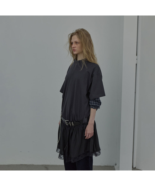 LCDC TM(エルシーディーシーティーエム)の「LACE TRIM JERSEY DRESS (CHARCOAL)(ワンピース・レディース・その他・OS)」の7枚目の写真