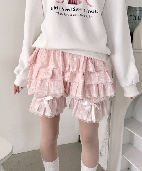Loueme(ルエム)の「キャンディフリルショートパンツ(その他パンツ・レディース・ブラック/ライトブルー/ホワイト/ピンク・FREE)」の17枚目の写真
