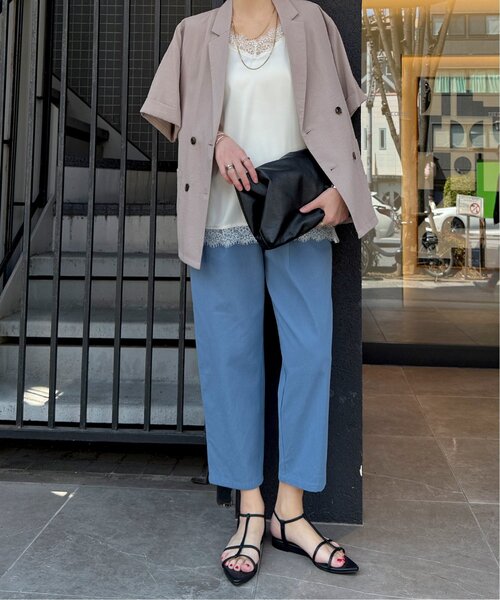 LBC（エルビーシー）の「コットンゆるテーパードパンツ（その他パンツ・レディース・ブルー系その他/オフホワイト/ベージュ/ブラック・M/L）」の15枚目の写真