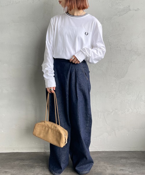 FRED PERRY（フレッドペリー）の「[FRED PERRY/フレッドペリー] ツインティップライン ロングスリーブTシャツ M9602（Tシャツ/カットソー・レディース・ブラック/ホワイト/ネイビー・L/M/S）」の5枚目の写真