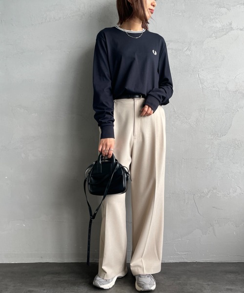 FRED PERRY（フレッドペリー）の「[FRED PERRY/フレッドペリー] ツインティップライン ロングスリーブTシャツ M9602（Tシャツ/カットソー・レディース・ブラック/ホワイト/ネイビー・L/M/S）」の9枚目の写真