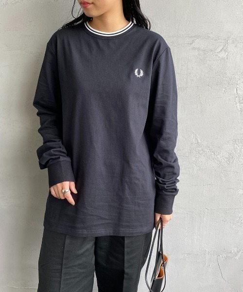 FRED PERRY（フレッドペリー）の「[FRED PERRY/フレッドペリー] ツインティップライン ロングスリーブTシャツ M9602（Tシャツ/カットソー・レディース・ブラック/ホワイト/ネイビー・L/M/S）」の22枚目の写真
