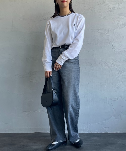 FRED PERRY（フレッドペリー）の「[FRED PERRY/フレッドペリー] ツインティップライン ロングスリーブTシャツ M9602（Tシャツ/カットソー・レディース・ブラック/ホワイト/ネイビー・L/M/S）」の4枚目の写真