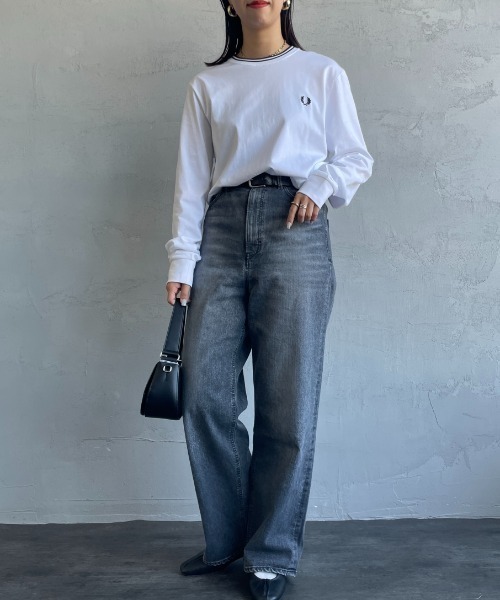 FRED PERRY（フレッドペリー）の「[FRED PERRY/フレッドペリー] ツインティップライン ロングスリーブTシャツ M9602（Tシャツ/カットソー・レディース・ブラック/ホワイト/ネイビー・L/M/S）」の12枚目の写真