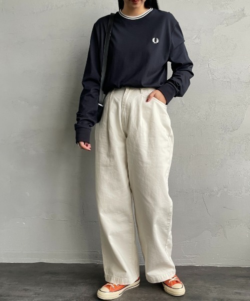 FRED PERRY（フレッドペリー）の「[FRED PERRY/フレッドペリー] ツインティップライン ロングスリーブTシャツ M9602（Tシャツ/カットソー・レディース・ブラック/ホワイト/ネイビー・L/M/S）」の8枚目の写真