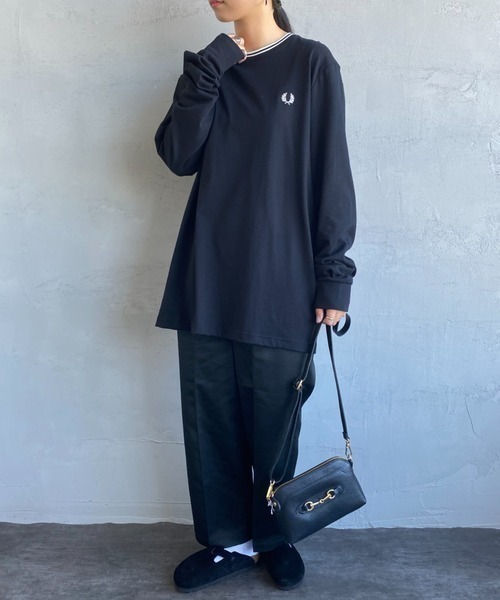 FRED PERRY（フレッドペリー）の「[FRED PERRY/フレッドペリー] ツインティップライン ロングスリーブTシャツ M9602（Tシャツ/カットソー・レディース・ブラック/ホワイト/ネイビー・L/M/S）」の18枚目の写真