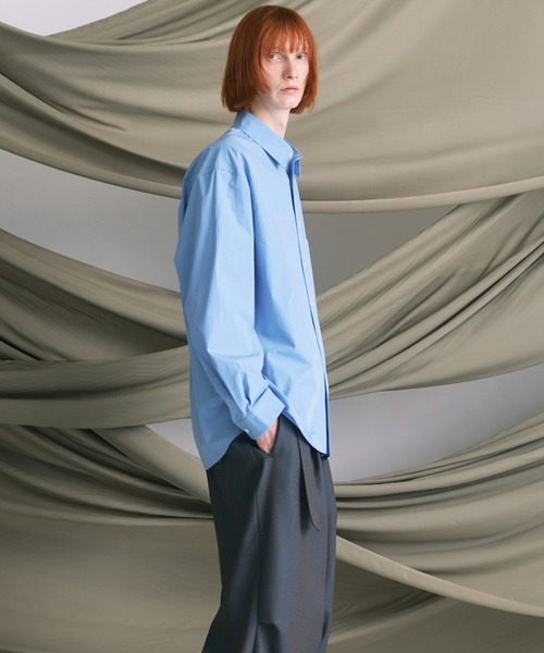 MAISON SPECIAL(メゾンスペシャル)の「《UNISEX》120/2 Suvin Cotton Typewriter Prime-Over Shirt/スビンコットンタイプライタープライムオーバーシャツ【MAISON SPECIAL/メゾンスペシャル】(シャツ/ブラウス・メンズ・ブラック/ライトブルー/サックスブルー/スカイブルー/ホワイト/グレー/ブルー・0/1/2)」の8枚目の写真