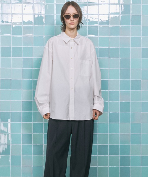 MAISON SPECIAL(メゾンスペシャル)の「《UNISEX》120/2 Suvin Cotton Typewriter Prime-Over Shirt/スビンコットンタイプライタープライムオーバーシャツ【MAISON SPECIAL/メゾンスペシャル】(シャツ/ブラウス・メンズ・ブラック/ライトブルー/サックスブルー/スカイブルー/ホワイト/グレー/ブルー・0/1/2)」の13枚目の写真