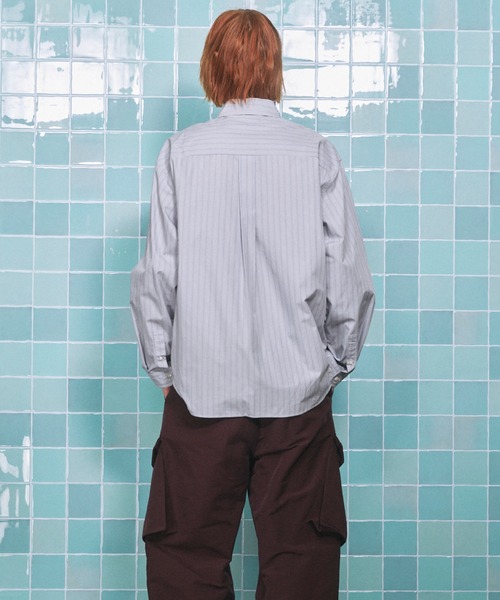 MAISON SPECIAL(メゾンスペシャル)の「《UNISEX》120/2 Suvin Cotton Typewriter Prime-Over Shirt/スビンコットンタイプライタープライムオーバーシャツ【MAISON SPECIAL/メゾンスペシャル】(シャツ/ブラウス・メンズ・ブラック/ライトブルー/サックスブルー/スカイブルー/ホワイト/グレー/ブルー・0/1/2)」の18枚目の写真