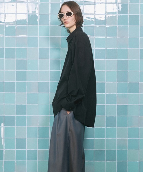 MAISON SPECIAL(メゾンスペシャル)の「《UNISEX》120/2 Suvin Cotton Typewriter Prime-Over Shirt/スビンコットンタイプライタープライムオーバーシャツ【MAISON SPECIAL/メゾンスペシャル】(シャツ/ブラウス・メンズ・ブラック/ライトブルー/サックスブルー/スカイブルー/ホワイト/グレー/ブルー・0/1/2)」の20枚目の写真