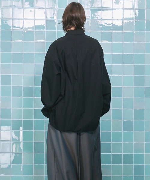 MAISON SPECIAL(メゾンスペシャル)の「《UNISEX》120/2 Suvin Cotton Typewriter Prime-Over Shirt/スビンコットンタイプライタープライムオーバーシャツ【MAISON SPECIAL/メゾンスペシャル】(シャツ/ブラウス・メンズ・ブラック/ライトブルー/サックスブルー/スカイブルー/ホワイト/グレー/ブルー・0/1/2)」の21枚目の写真