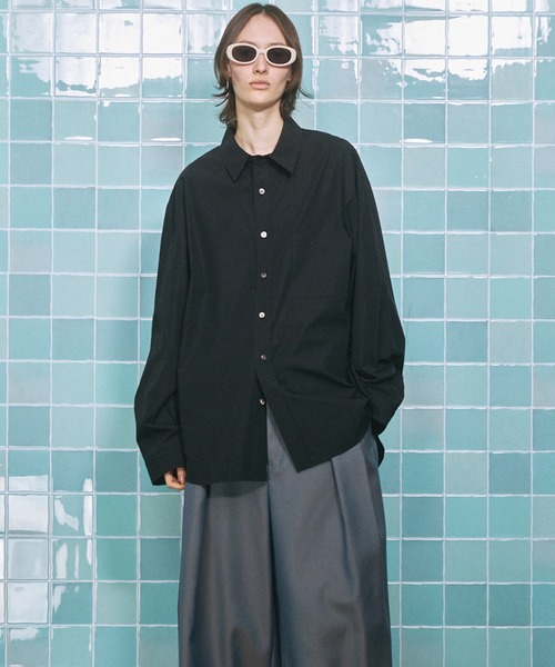 MAISON SPECIAL(メゾンスペシャル)の「《UNISEX》120/2 Suvin Cotton Typewriter Prime-Over Shirt/スビンコットンタイプライタープライムオーバーシャツ【MAISON SPECIAL/メゾンスペシャル】(シャツ/ブラウス・メンズ・ブラック/ライトブルー/サックスブルー/スカイブルー/ホワイト/グレー/ブルー・0/1/2)」の19枚目の写真