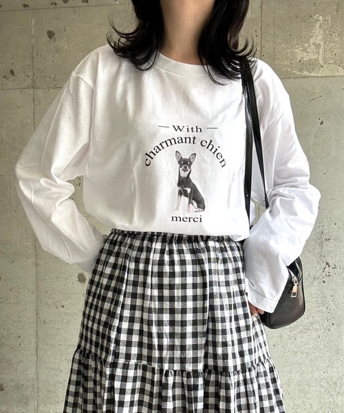 etta(エタ)の「アニマルロンT/長袖Tシャツ(Tシャツ/カットソー・レディース・ホワイト・MEDIUM/LARGE)」の1枚目の写真