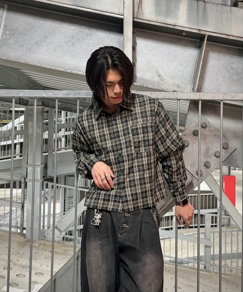 2024AW マチャット MACHATT タックドレスシャツ F｜チャコールグレー トップス ブラウス 長袖【2400014894660】 2024AW マチャット MACHATT タックドレスシャツ F｜チャコールグレー
