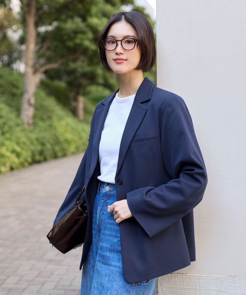 BAYFLOW（ベイフロー）の「【KARENさんコラボ】ジャケット（テーラードジャケット・レディース・グレイッシュベージュ/ネイビー・SMALL/MEDIUM）」の10枚目の写真