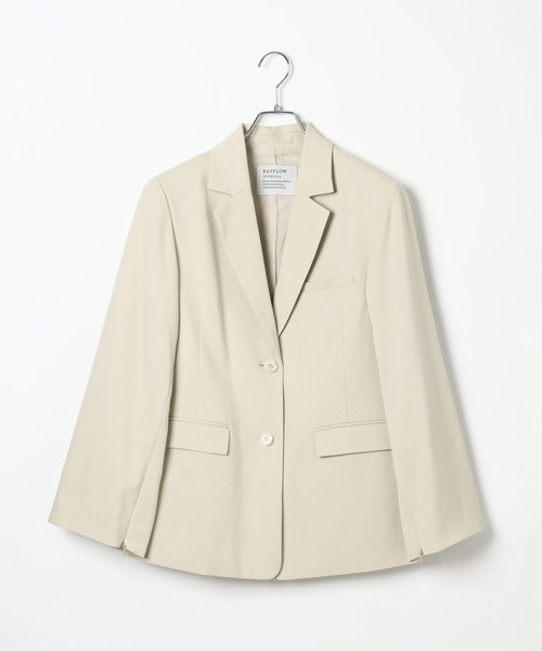BAYFLOW（ベイフロー）の「【KARENさんコラボ】ジャケット（テーラードジャケット・レディース・グレイッシュベージュ/ネイビー・SMALL/MEDIUM）」の12枚目の写真
