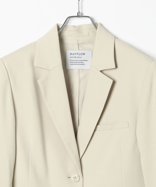 BAYFLOW（ベイフロー）の「【KARENさんコラボ】ジャケット（テーラードジャケット・レディース・グレイッシュベージュ/ネイビー・SMALL/MEDIUM）」の15枚目の写真