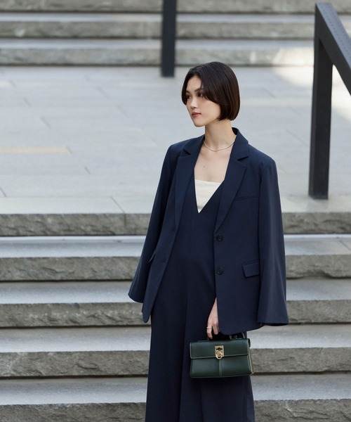 BAYFLOW（ベイフロー）の「【KARENさんコラボ】ジャケット（テーラードジャケット・レディース・グレイッシュベージュ/ネイビー・SMALL/MEDIUM）」の7枚目の写真