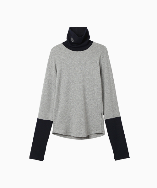 MENASOO(ミナス)の「Track Warmer Color Turtleneck T Shirt_Melange Gray(Tシャツ/カットソー・レディース・グレー・F)」の15枚目の写真