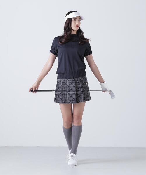 St ANDREWS(セントアンドリュース)の「【St ANDREWS】ロゴチェックジャガードスカート (WOMENS)(スカート・レディース・ブラック/ベージュ・M/SS/S/L)」の4枚目の写真