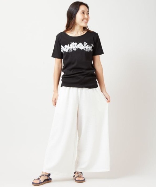 Kahiko(カヒコ)の「【Kahiko】エレエレフラTシャツ(Tシャツ/カットソー・レディース・ホワイト/ブラック・L/M)」の6枚目の写真