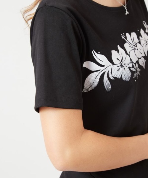 Kahiko(カヒコ)の「【Kahiko】エレエレフラTシャツ(Tシャツ/カットソー・レディース・ホワイト/ブラック・L/M)」の3枚目の写真