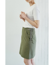 COTTON BELL（コットンベル）の「ミディサイドベルトスカート - カーキ（スカート）」