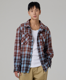 AOTT（アンアウトピット）の「ウォッシングダメージチェックシャツスカイ（シャツ/ブラウス）」