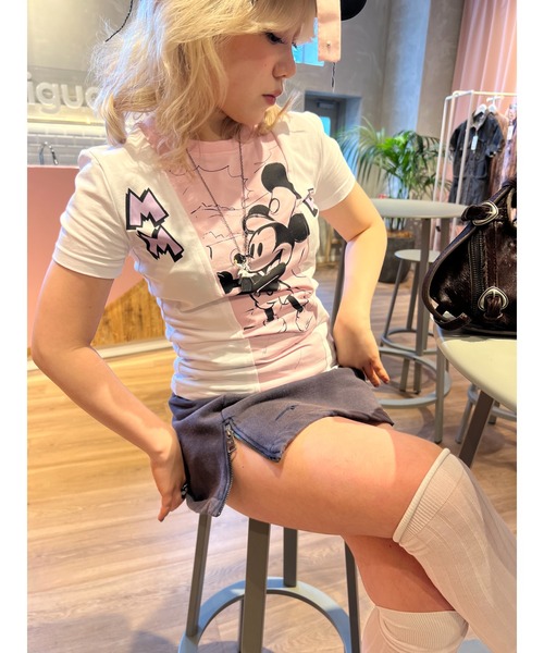 Desigual(デシグアル)の「ミッキー アシンメトリー カラーブロック Tシャツ ディズニー(Tシャツ/カットソー・レディース・ホワイト・S/XS/M/L/XL)」の10枚目の写真