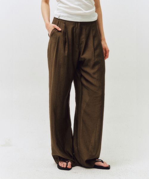 CITTA（シータ）の「Summer Wool Wide Fit Pants_CTB549(Brown)（その他パンツ・レディース・ブラウン・FREE）」の3枚目の写真